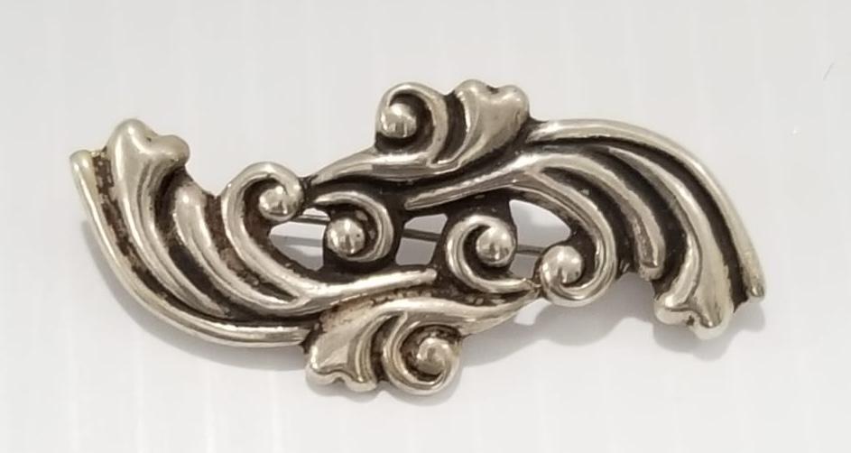 Amazing 925 Sterling Art Deco Mexico Pin Brooch (1 of 3)