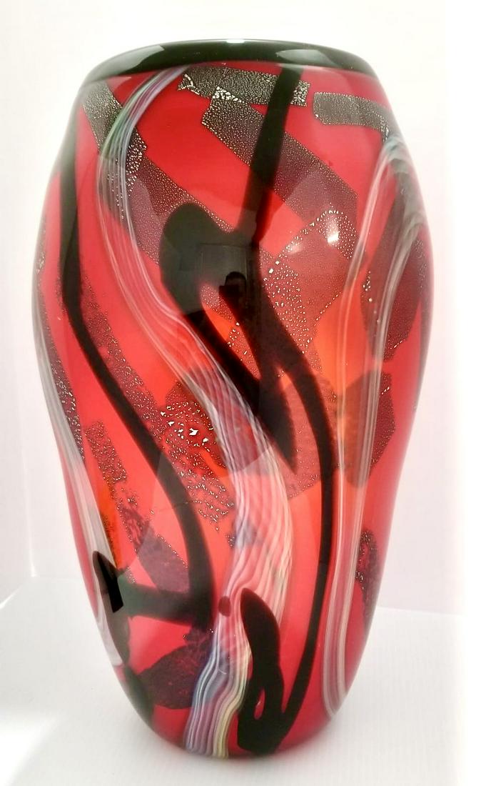 Amazing Murano Multicolor Silver Inside Large Vase (1 of 7)