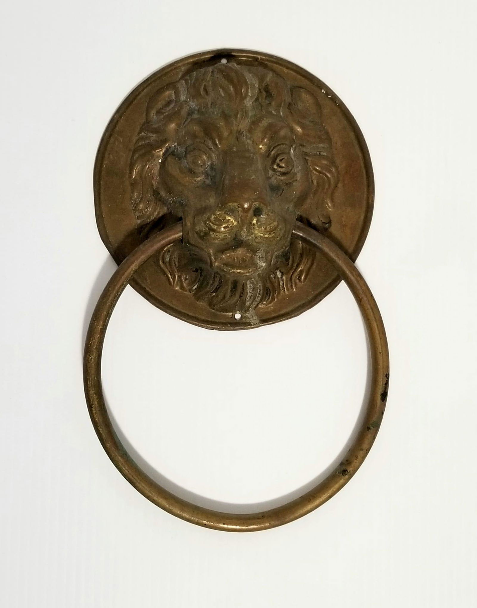 Amazing Vtg Bronze Lion Door Knocker (1 of 4)