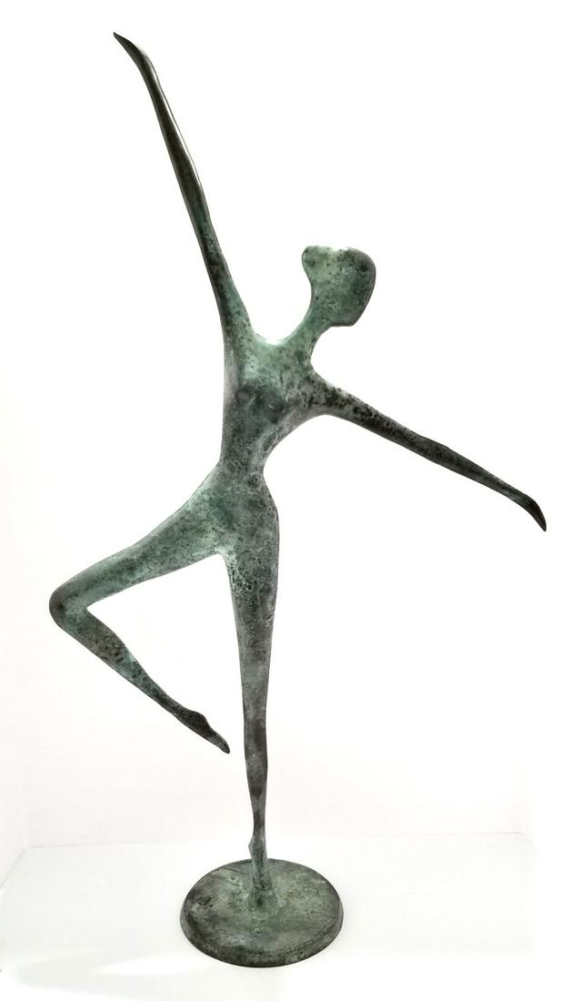 Amazing Modernist Dancer Lady Bronze Sculpture (1 of 2)
