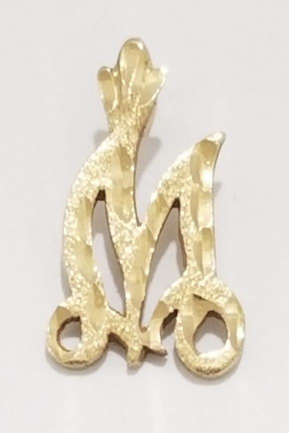 Amazing 14KT Gold Letter M Pendant (1 of 5)