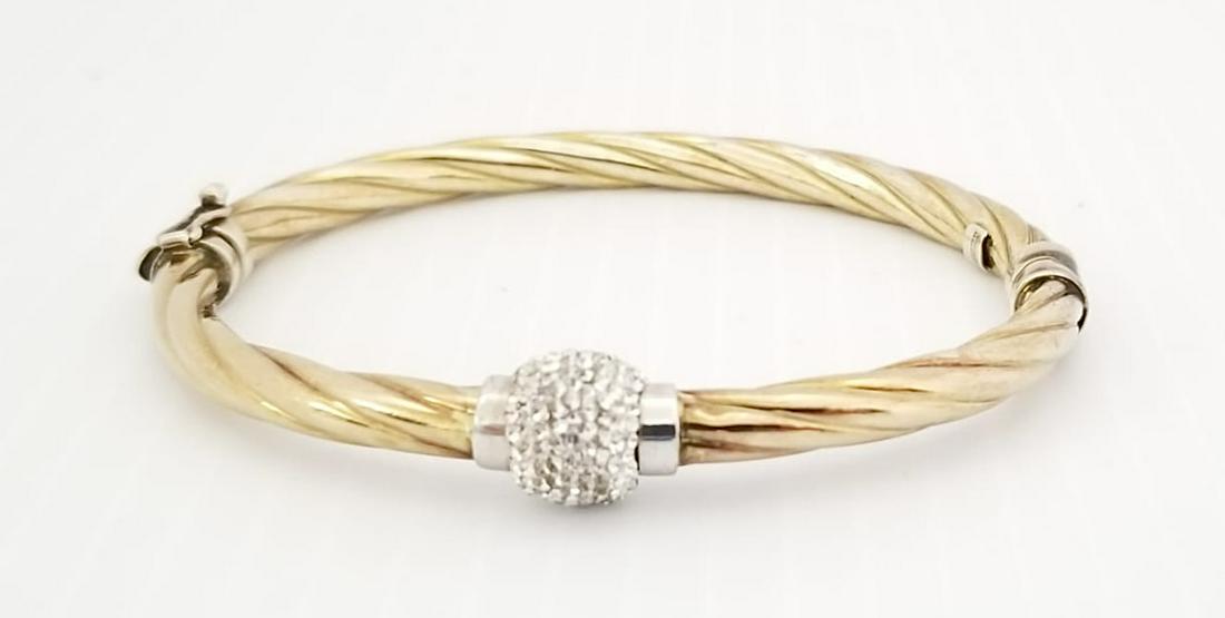 Amazing 925 Sterling 1/20 14KT Turkey LEAU Bangle Bracelet (1 of 4)