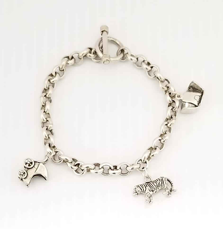 Amazing 925 Sterling Silver Three Charms Bracelet (1 of 6)