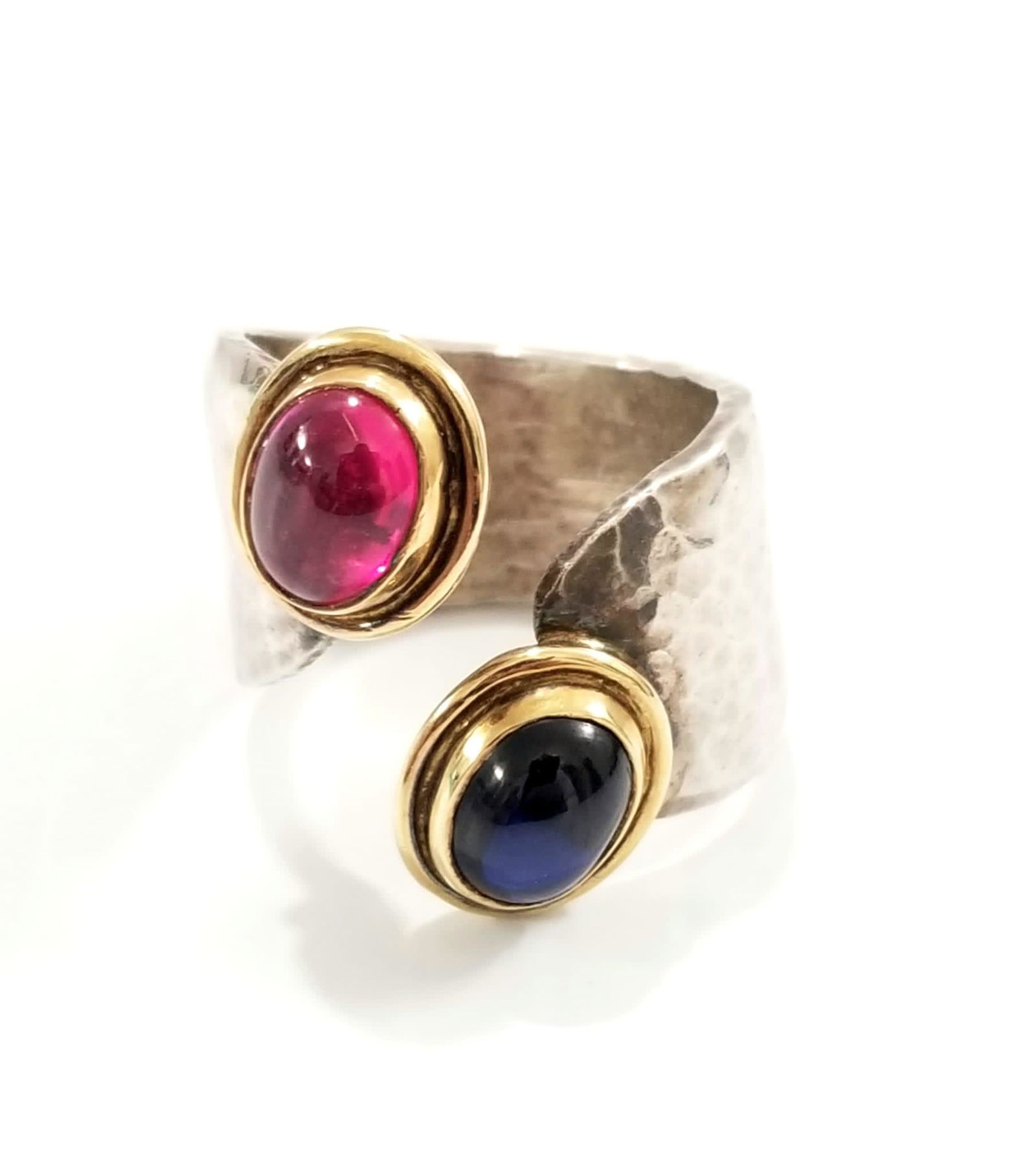 Amazing 950 Sterling 750 Gold Stone Ring (1 of 5)