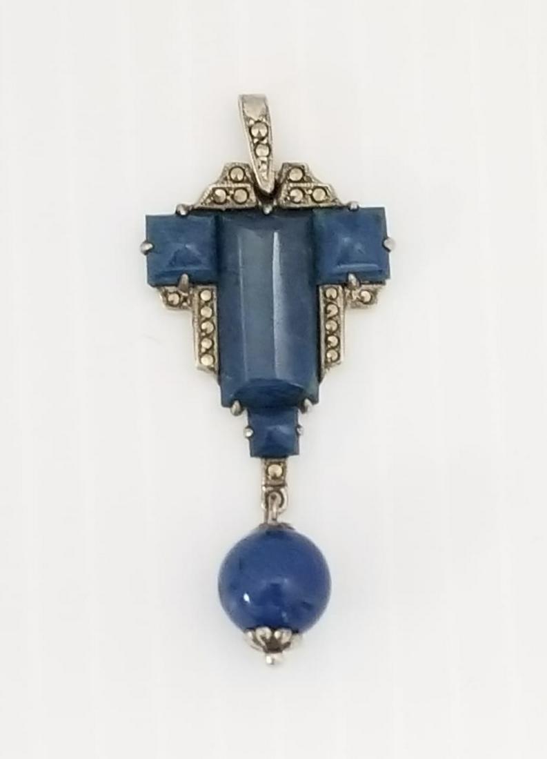 Amazing Wachenheimer Blue Jasper Sterling Pendant (1 of 5)