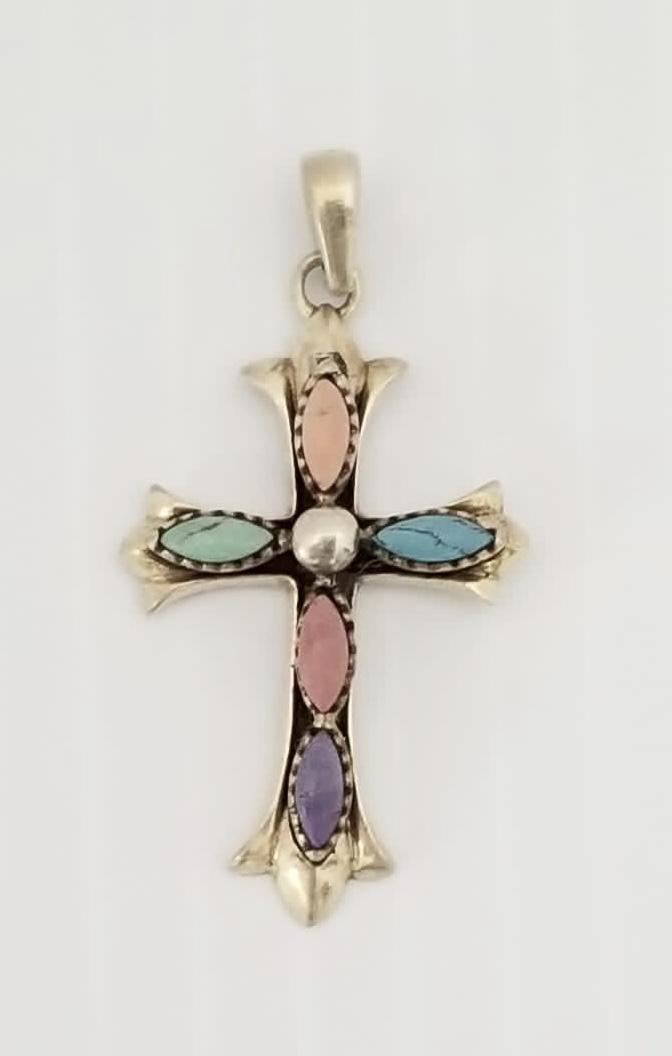 Amazing 925 Sterling Multistone Cross Necklace (1 of 4)