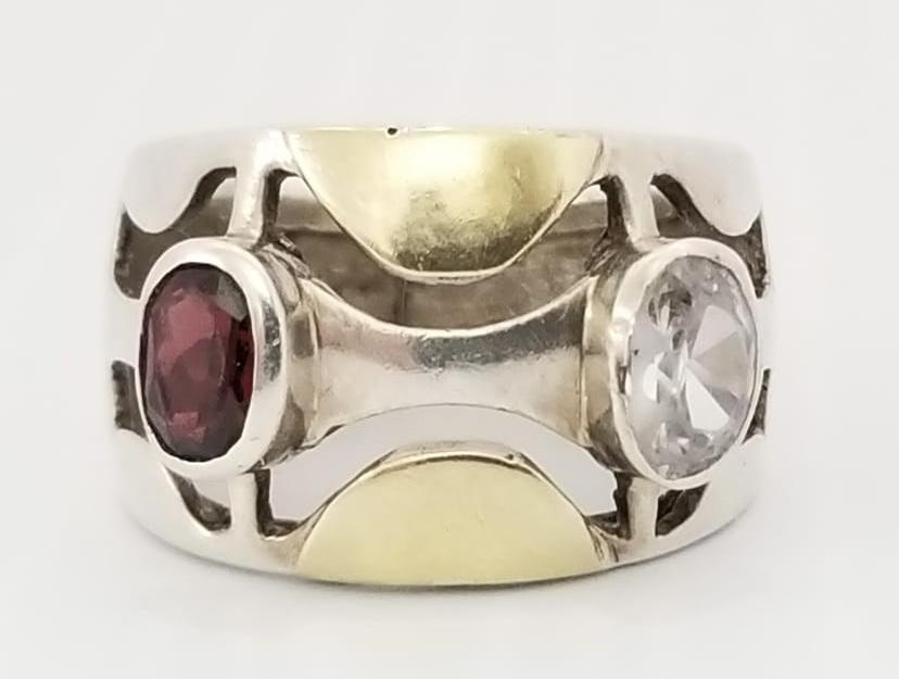 Amazing 925 Sterling 14KT Art Deco Ring (1 of 4)