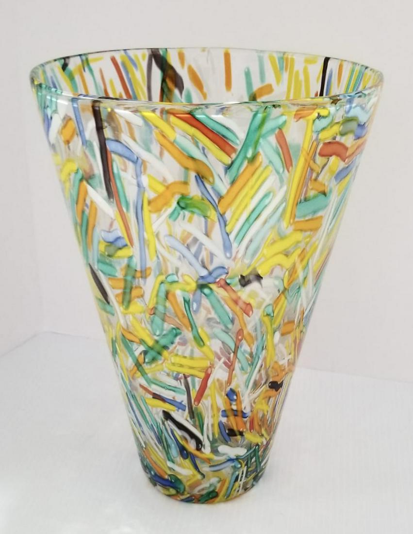 Amazing Vtg Multicolor Modern Art Glass Vase (1 of 3)