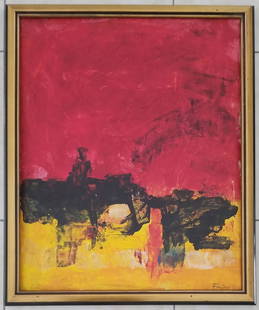 Amazing Donald Hamilton Fraser Oil Board: Donald Hamilton Fraser oil board. 35 x 29 inches. Provenance: private owner. Biography: 1929 - 2009. Born on July 30, 1929, in London, England, Donald Hamilton Fraser studied at St Martin's School of