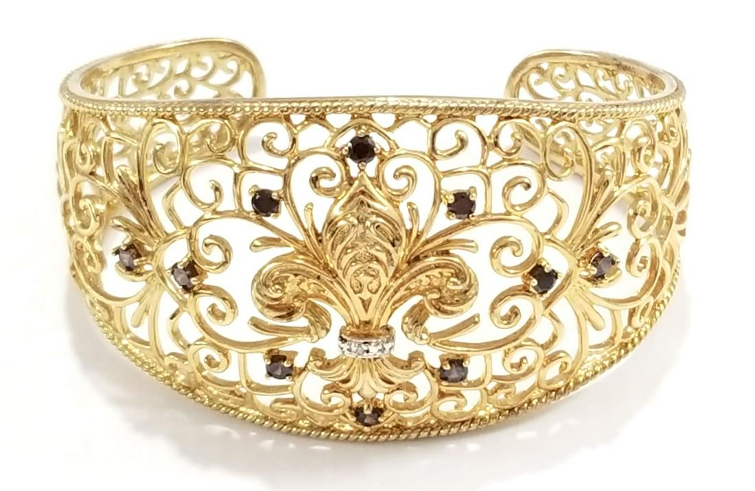 Amazing 925 Sterling Gold Tone Natural Stone Bracelet (1 of 6)