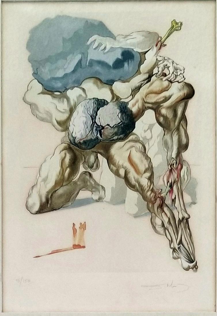 Amazing Salvador Dali Signed Color Lithograph: Nice Salvador Dali color lithograph, 95/150, signed in pencil. 19 x 15 inches. Provenance: private owner. Biography: 1904 - 1989. Salvador Dali was an icon of Surrealism, the 20th-century avant-garde 