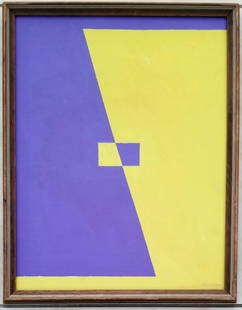 Amazing Carmen Herrera Oil Canvas: Attributed to Carmen Herrera, it does not have a COA. Medium: oil canvas, 19.5 x 15.5 inches. Provenance: private owner. Biography: 1915 - 2022. Carmen Herrera was a Cuban-born American abstract, mini