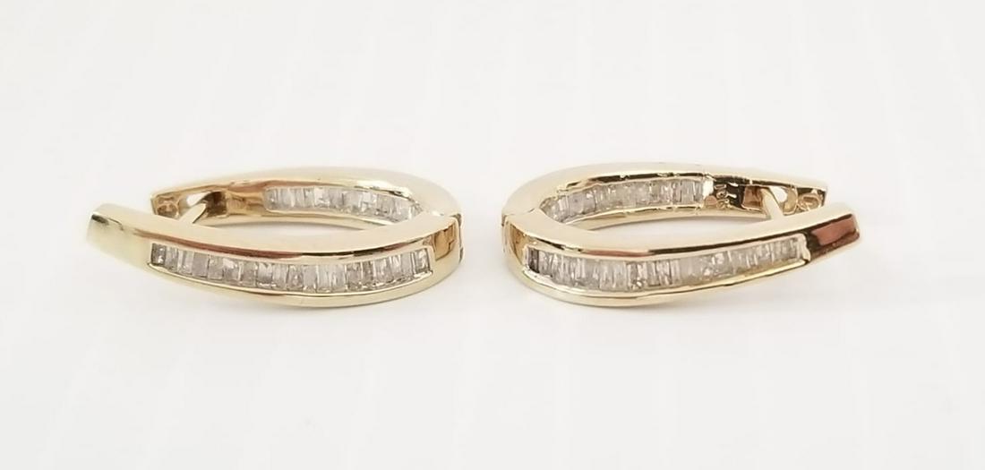 Amazing 10KT Gold Baguette Diamond Earrings (1 of 7)
