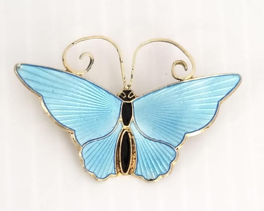 Amazing David Andersen Gold Tone Sterling Butterfly Pin Brooch (1 of 4)