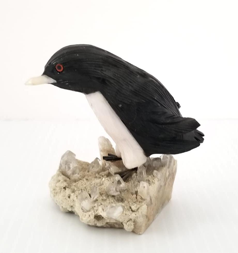 Amazing Hand Carved Natural Stone Penguin Sculpture (1 of 4)