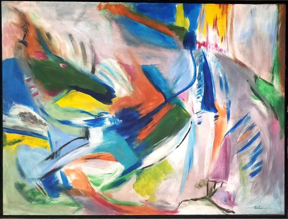 Amazing John Altoon 1961 Oil Canvas: Beautiful John Altoon oil canvas, 49.5 x 37.5 inches. Provenance: private owner. Biography: 1925 - 1969. With energetic abstract expression, an aggressive personality, and reckless life style, John Al
