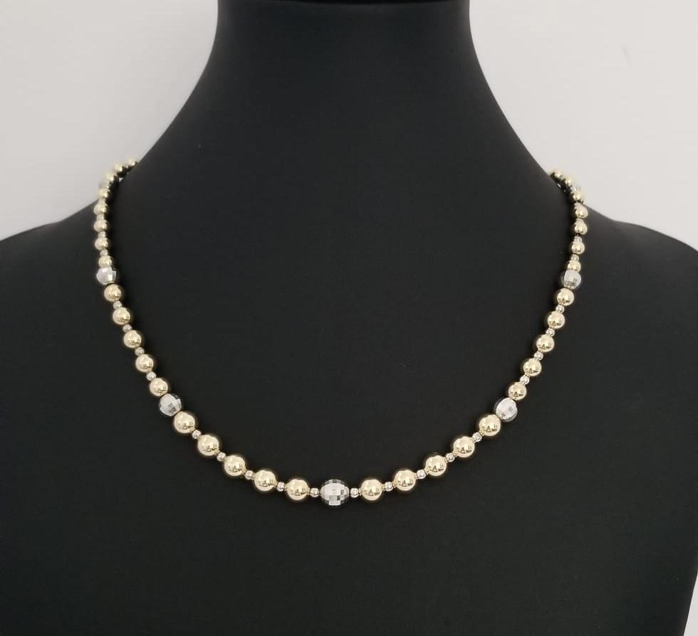 Amazing OR 925 1/25 10KT RGP Silver & Gold Beads Necklace (1 of 7)