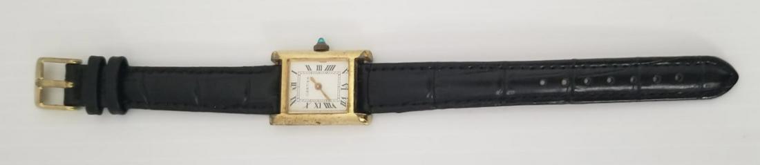 Amazing Vtg Roman Numbers Cartier Leather Watch (1 of 5)
