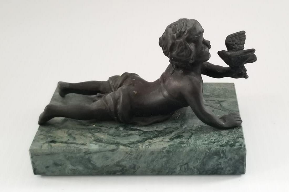 Amazing Boy & Bird Marble Base Bronze Sculpture (1 of 5)