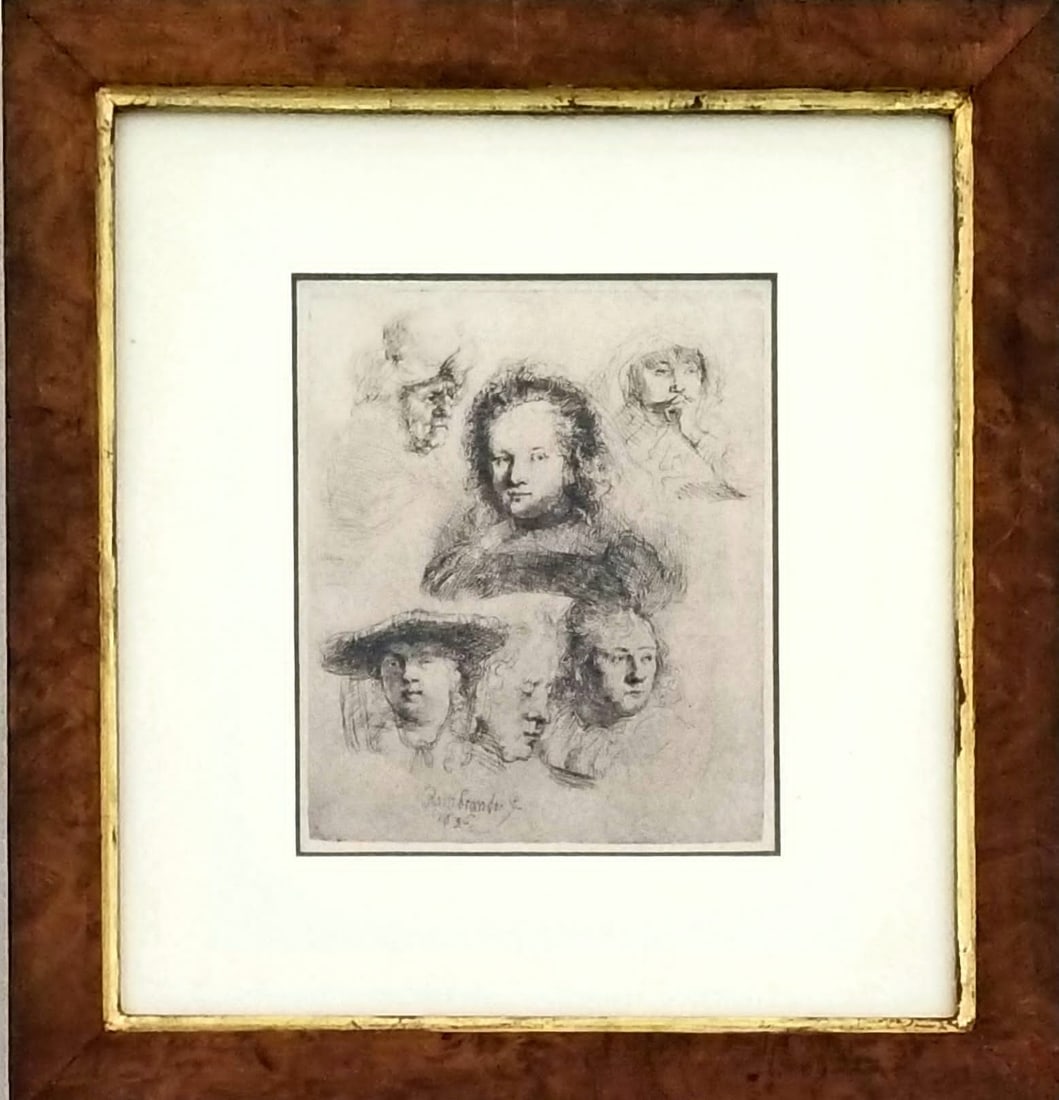 Amazing Rembrandt Van Rijn 1636 Portrait Etching (1 of 5)
