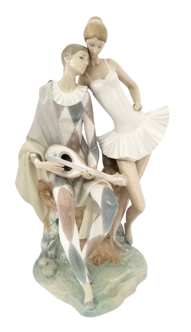 Amazing Harlequin Jester & Balerina Retired Lladro Porcelain (1 of 7)