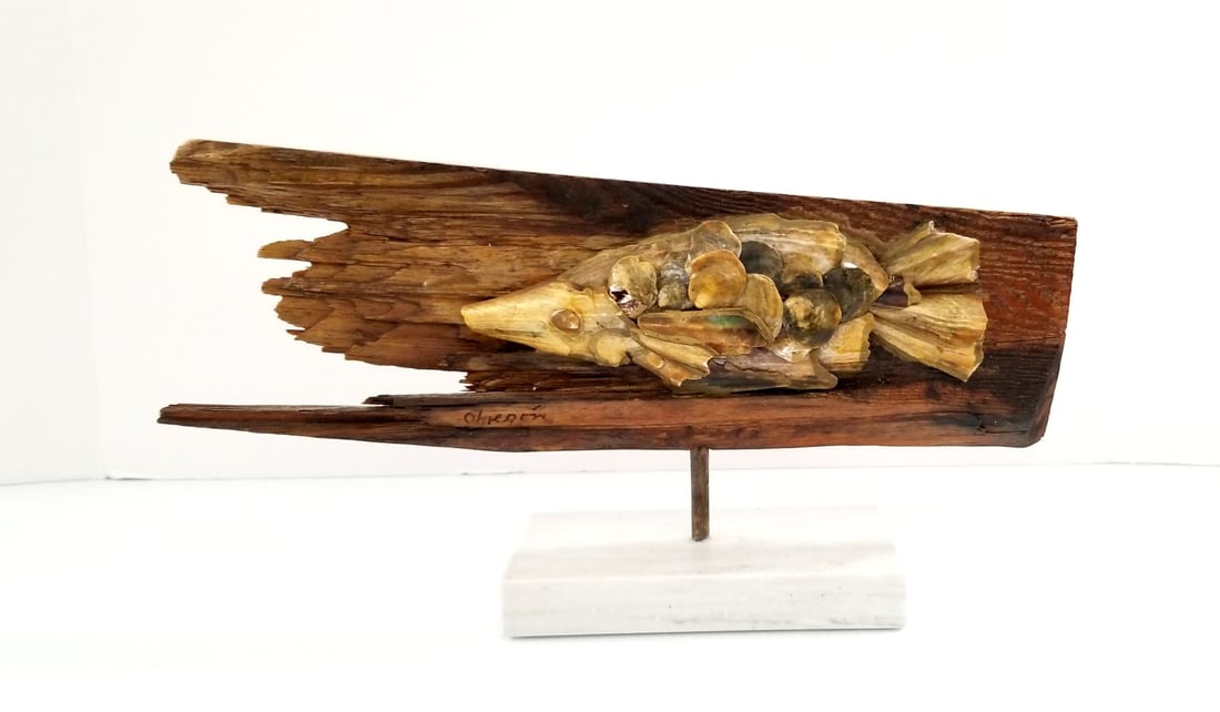 Amazing Signed Obregon Fish Wood Sculpture (1 of 3)