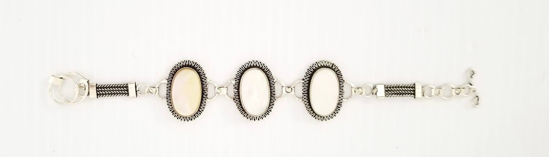 Amazing 925 Sterling Mother of Pearl Bracelet (1 of 5)