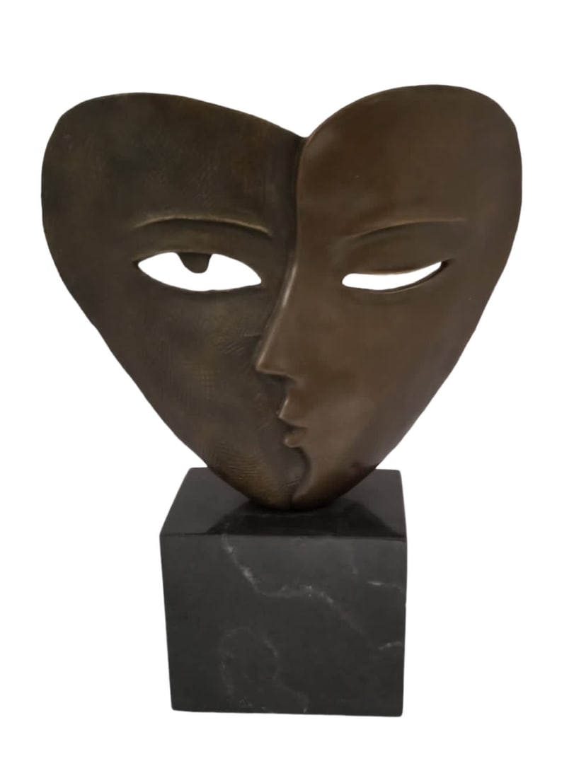 Amazing Pablo Picasso Bronze Face Mask Sculpture (1 of 2)