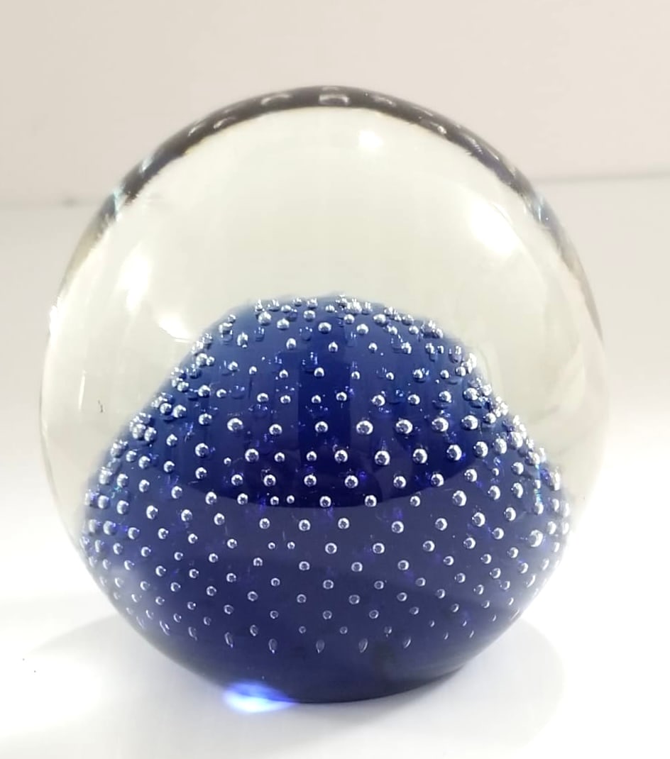 Amazing Signed Bubbles Inside Art Glass Paperweight (1 of 5)