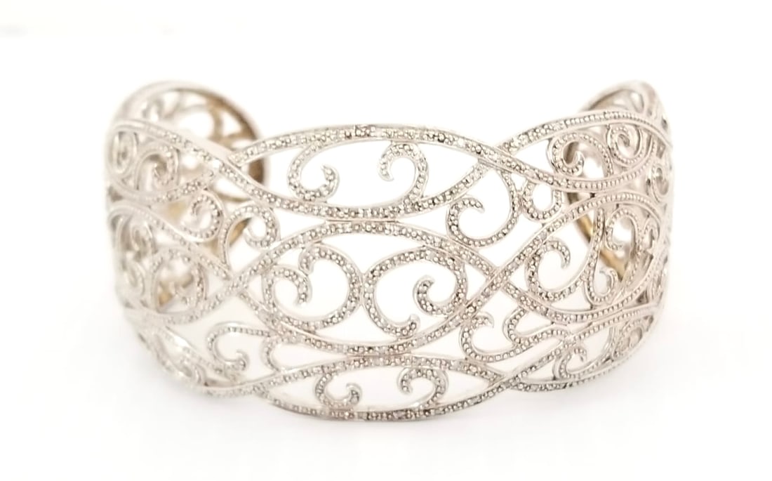 Amazing 925 Sterling Silver Diamond Bracelet (1 of 6)