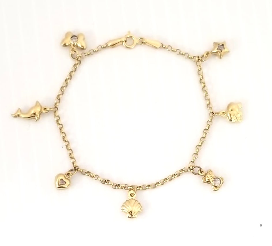 Amazing 14KT Gold 7 Charms Bracelet (1 of 5)