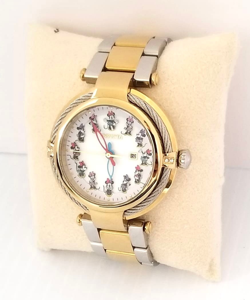 Amazing Invicta Limited Edition Disney Watch: Beautiful Invicta limited edition women Disney watch, stainles steel, silver and gold tone, 38 mm x 45 mm, brand 25/8 inches, works Quartz, 0009 - 4000, 200 M water resistant, new in box.