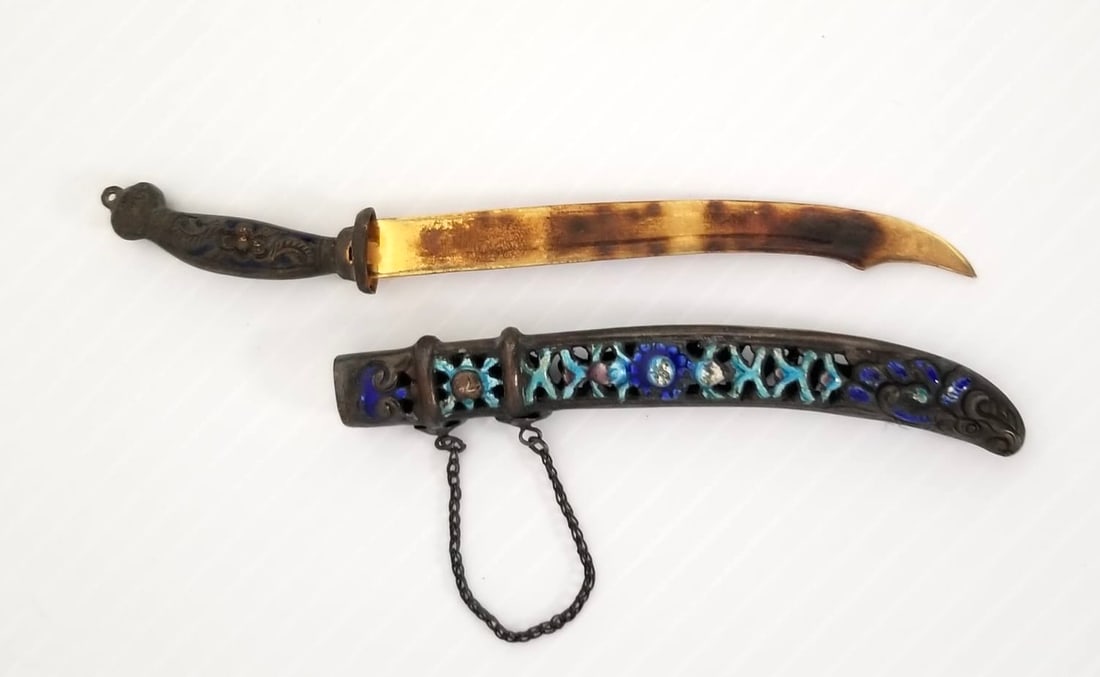 Amazing Antique Enamel Miniature Sword (1 of 6)