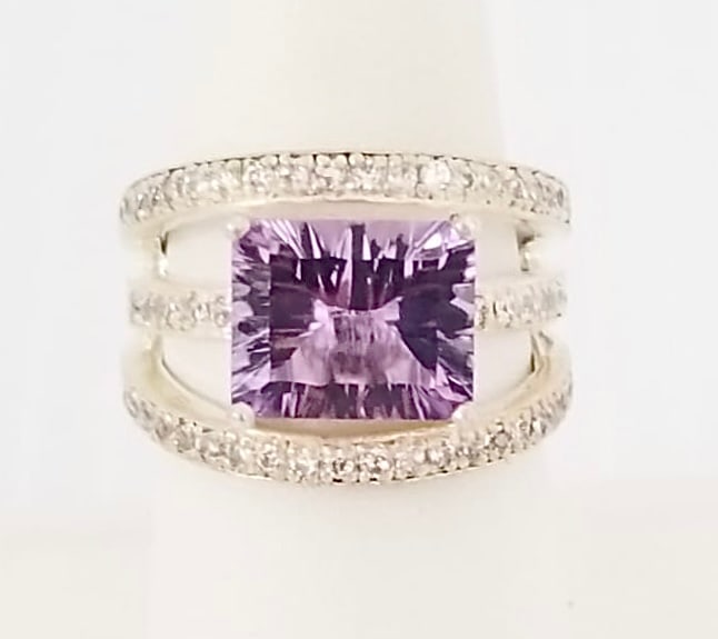 Amazing 925 Sterling Silver Amethyst Ring (1 of 4)