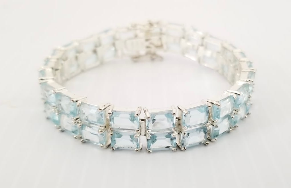 Amazing 925 Sterling Blue Stone Bracelet (1 of 5)