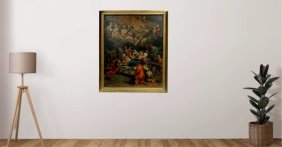 Amazing Antique Italian School Oil Art Painting