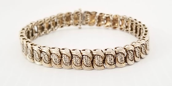 Amazing HN 925 Sterling Silver Diamond Bracelet