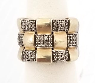 Amazing WBR 925 Sterling Gold Tone Diamond Ring