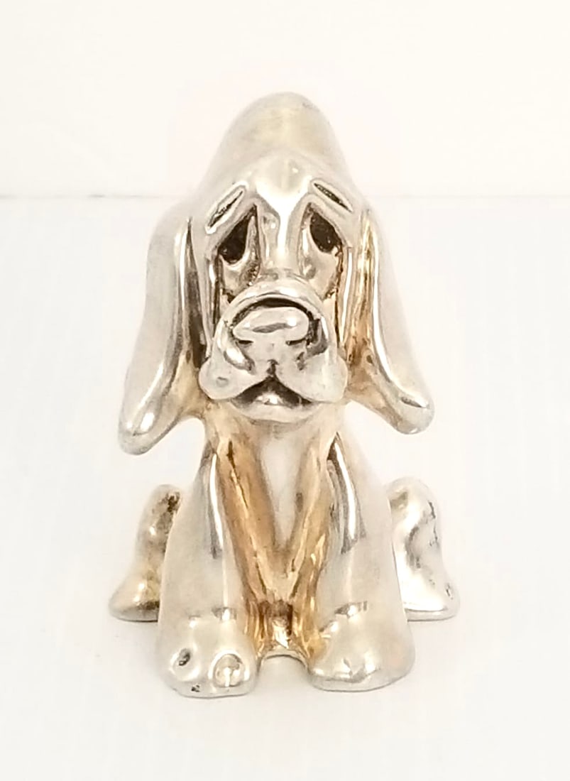 Amazing 925 Sterling Silver Dog Sculpture (1 of 5)