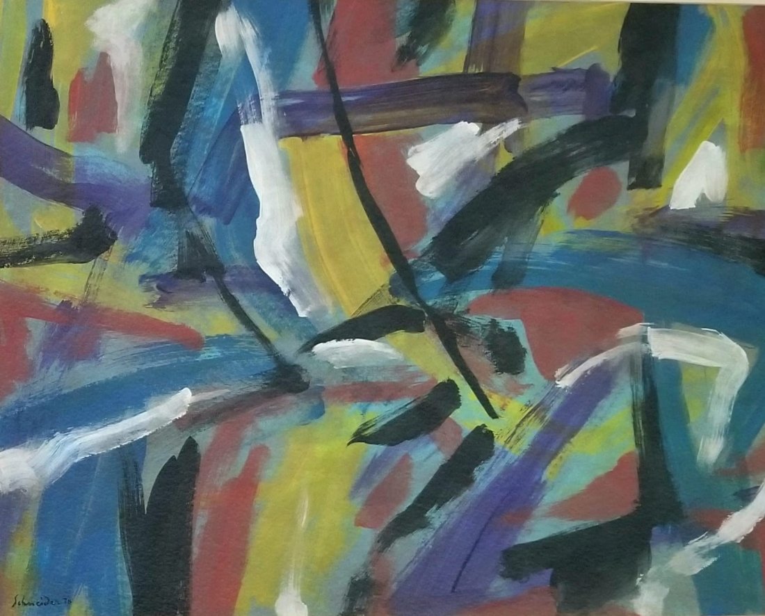 Amazing Gerard Ernest Schneider 1978 Gouache Paper (1 of 3)