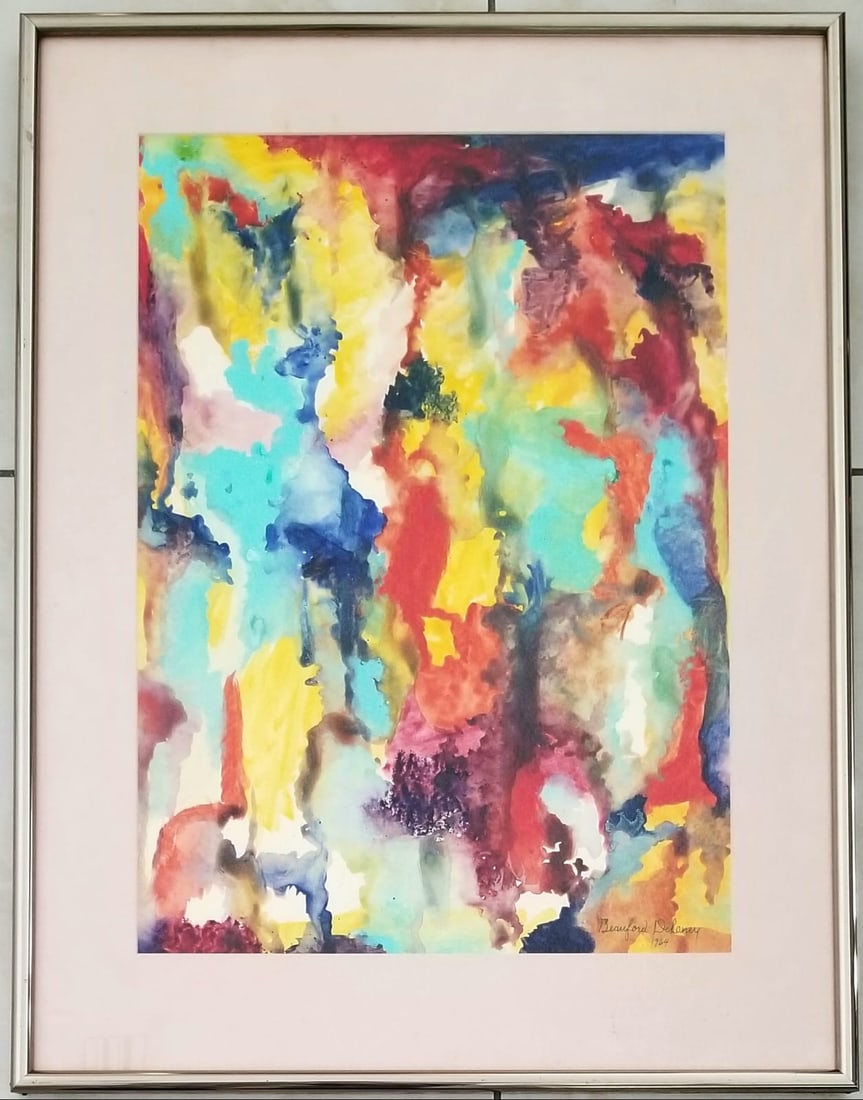 Amazing Beauford Delaney 1964 Watercolor Paper (1 of 3)