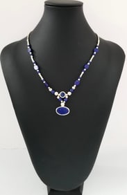 Amazing 1000 Sterling Silver Lapis Lazuli Necklace