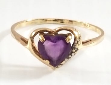 Amazing 10KT Gold Amethyst Ring