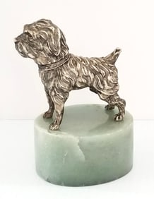Amazing Russian Sterling Silver 84 Dog Sculpture