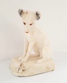 Amazing Antique Dog & Frog Marble Sculpture