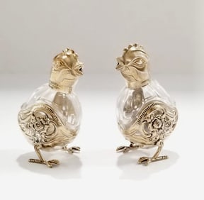 Amazing Sterling Chick Salt & Pepper Two Shaker Pairs