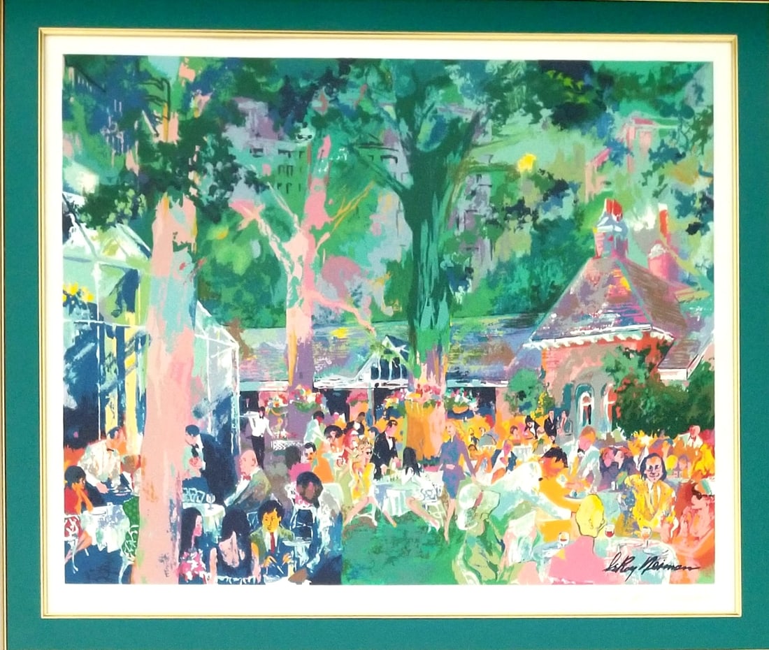 Amazing LeRoy Neiman "Tavern On The Green" Serigraph: Nice vintage LeRoy Neiman "Tavern On The Green" serigraph paper, modern double glass frame, 42 x 38 inches, art 27 x 23 inches approximately. It has double glass, what you see between the art and the 