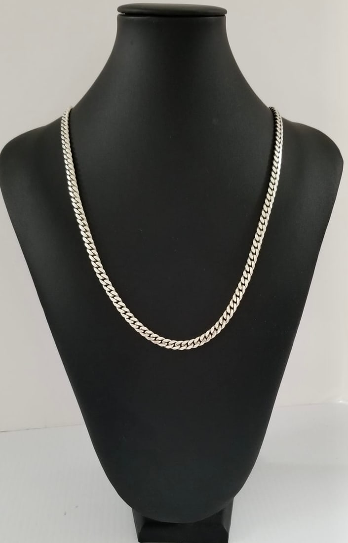 Amazing 925 Sterling Silver Cuban Link Necklace: Nice 925 sterling silver Cuban link necklace, 57.1 grams, 24 x 1/4 inches.