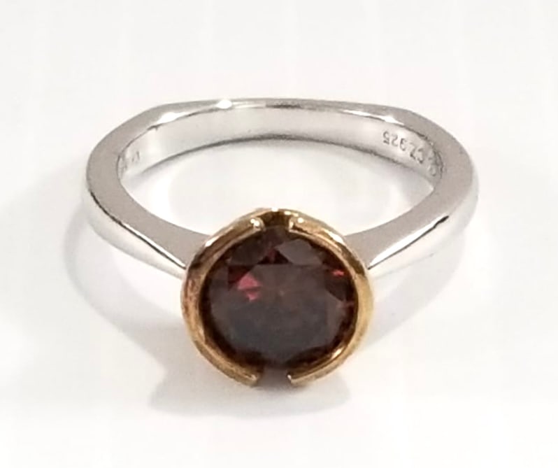 Amazing 925 Sterling Silver & Gold Tone Ring (1 of 5)