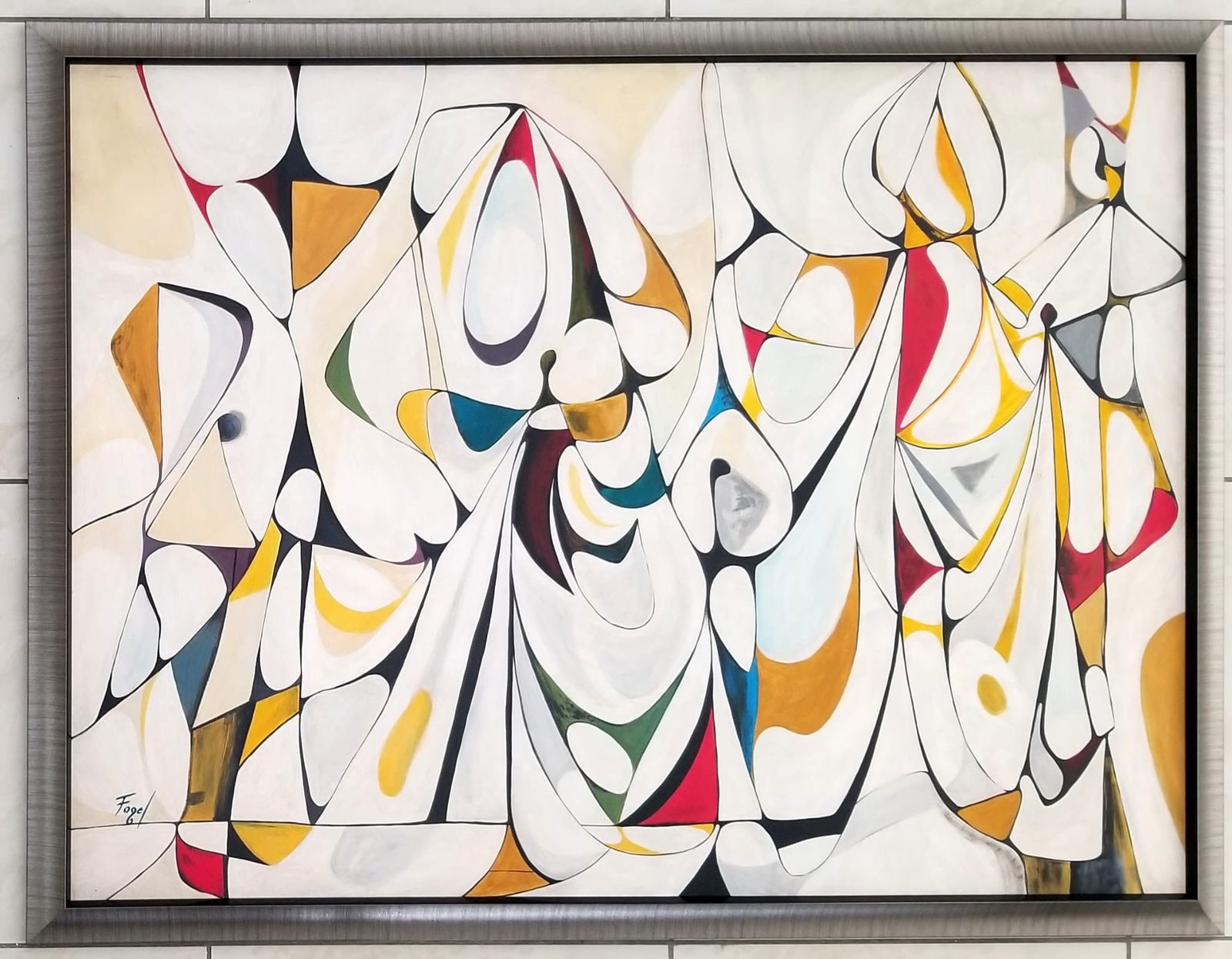 Amazing Seymour Fogel Large Oil Masonite (1 of 2)